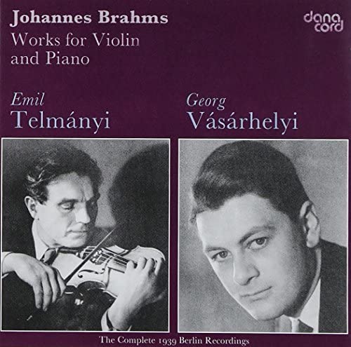 CD cover featuring portraits of violinist Emil Telmányi and pianist Georg Vásárhelyi.