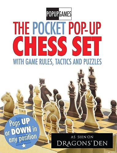 Hardcover book cover featuring a pop-up chess set with pieces.