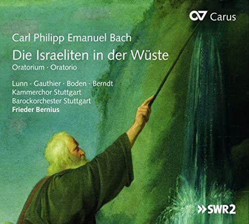 CD cover for Bach’s “Die Israeliten in der Wüste” oratorio, featuring Moses.