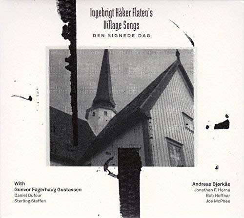 CD cover with black splashes and a grayscale image of a church.