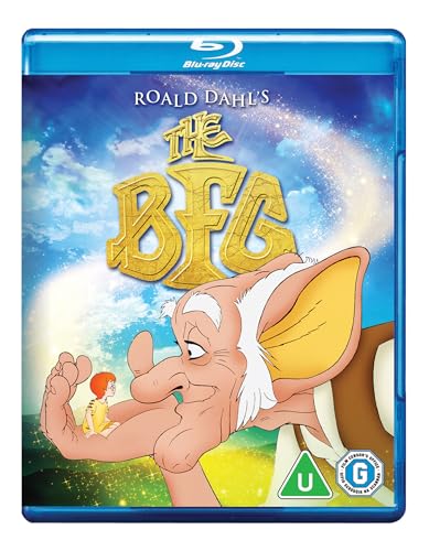 Blu-ray cover for "The BFG" featuring the Big Friendly Giant and Sophie.