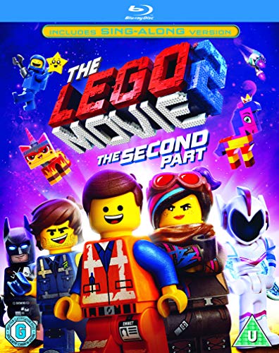 Blu-ray cover for "The Lego Movie 2" featuring Lego characters.
