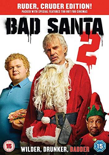 DVD cover for "Bad Santa 2" featuring Billy Bob Thornton as a disheveled Santa.