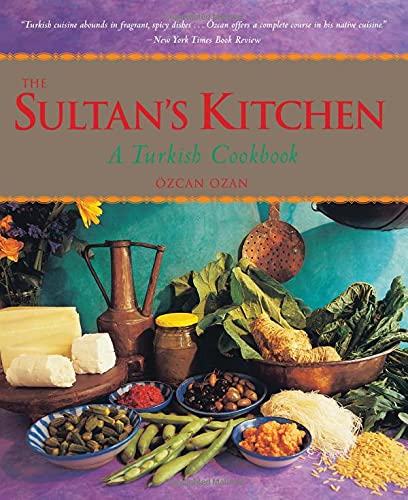 Cookbook cover featuring Turkish food, ingredients, and traditional kitchen tools.