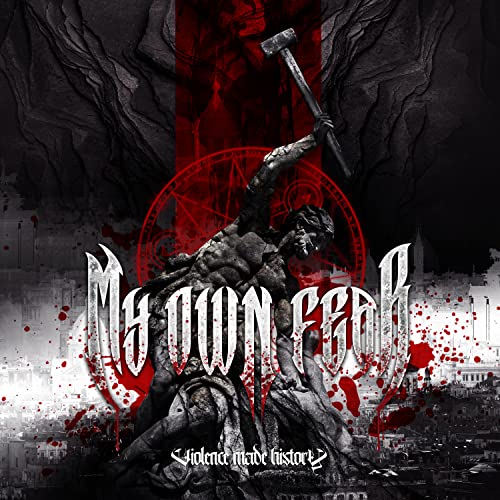 CD cover: distressed figure with hammer, blood splatters, dark background.