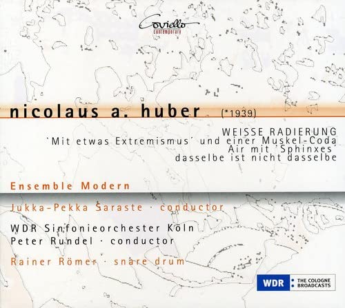 CD cover for Nicolaus A. Huber’s “Weiße Radierung” with abstract white map.