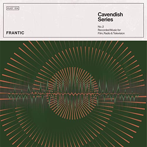 Dark green vinyl record cover with abstract red and green soundwave design.