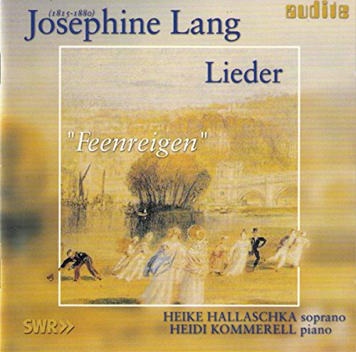 CD cover for Josephine Lang’s “Lieder ‘Feenreigen’” with a fairytale illustration.