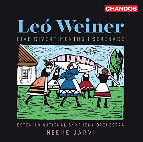 CD cover: illustration of folk dancers, text “Leó Weiner” and orchestra details.