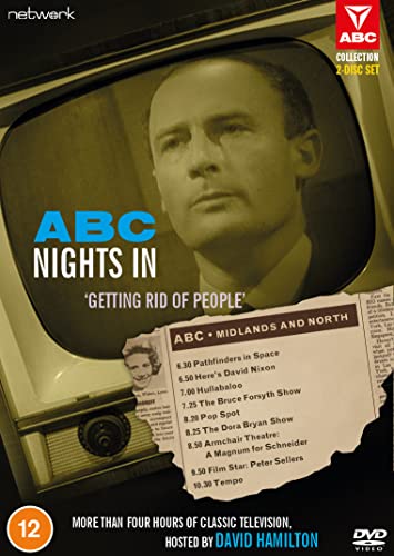 DVD cover for “Abc Nights In: Getting Rid Of People” featuring a man’s face in a TV screen.