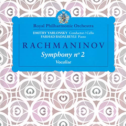 CD cover for Rachmaninov’s Symphony 2 with floral patterned background.