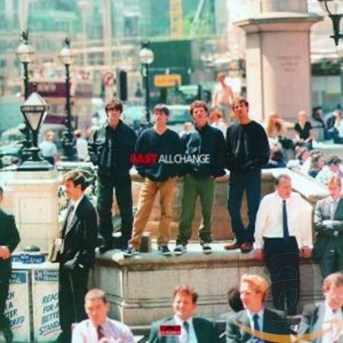 CD cover: Group of men standing near a city construction site.