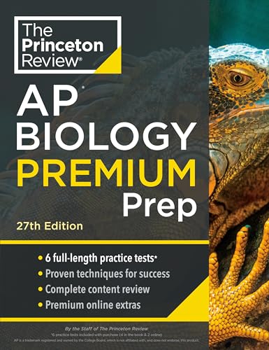 AP Biology prep book cover with a close-up of a lizard’s eye.