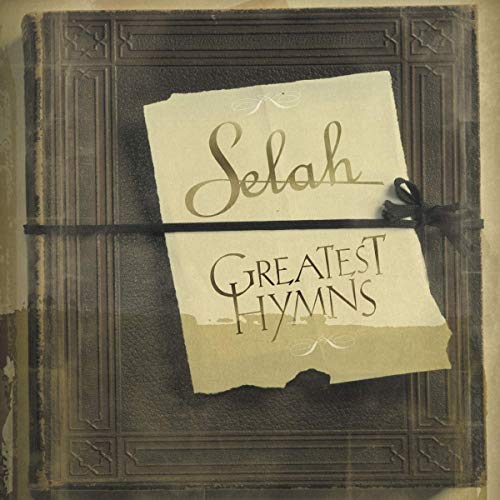 CD cover for Selah's "Greatest Hymns" with aged book background.