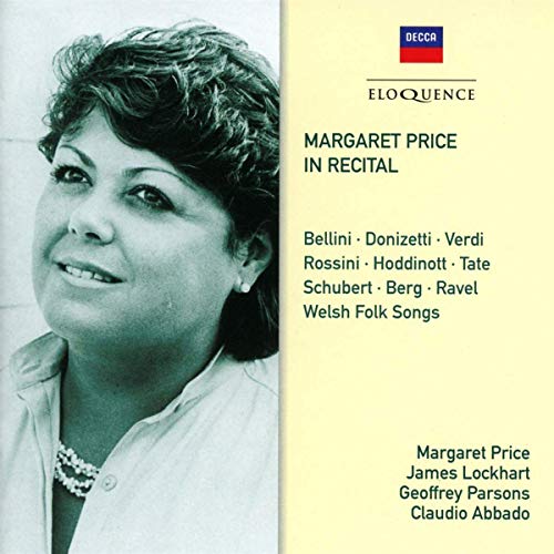 CD cover featuring portrait of opera singer Margaret Price and composer names.