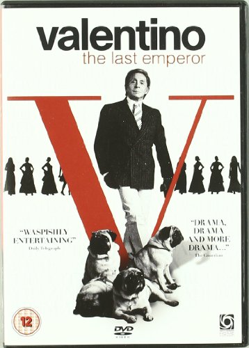 DVD cover for "Valentino - The Last Emperor" featuring a man and pugs.