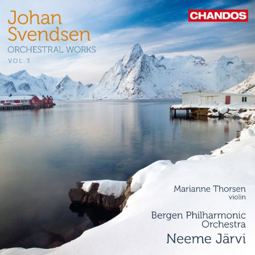 CD cover with snowy Norwegian landscape and text listing composers, artists.