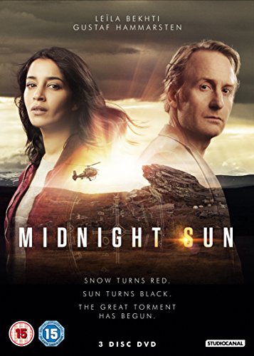 DVD cover for “Midnight Sun” featuring two actors and a snowy landscape.