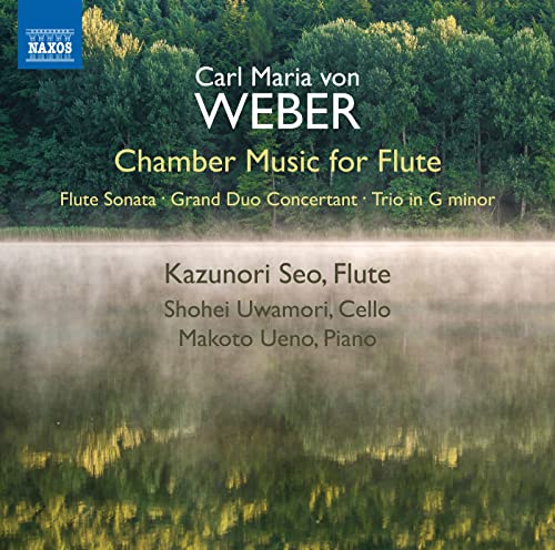 CD cover for Carl Maria von Weber’s flute chamber music, misty landscape.