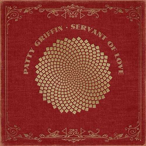 Red vinyl record cover with a gold geometric spiral design.