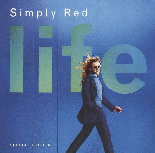 Simply Red “Life” CD cover with Mick Hucknall portrait.