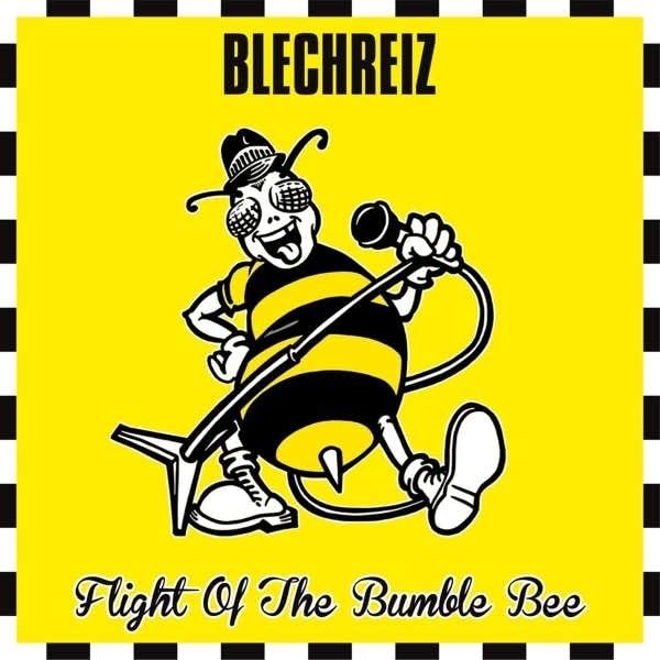 Yellow album cover featuring a cartoon bee with sunglasses singing into a microphone.