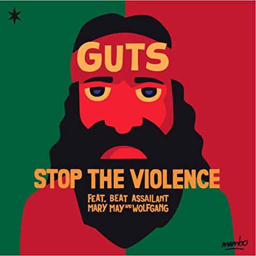 CD cover for “Guts - Stop The Violence” featuring a red bearded face.