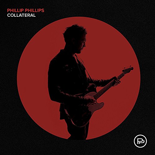 Phillip Phillips album "Collateral" cover: silhouette of a guitarist in red.