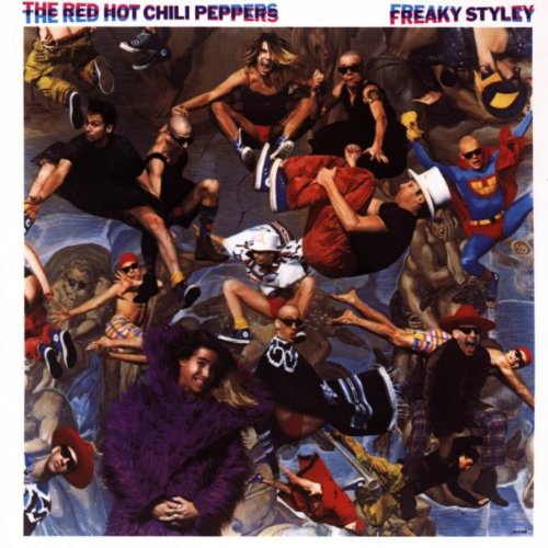 Album cover for Red Hot Chili Peppers’ “Freaky Styley” with many figures.