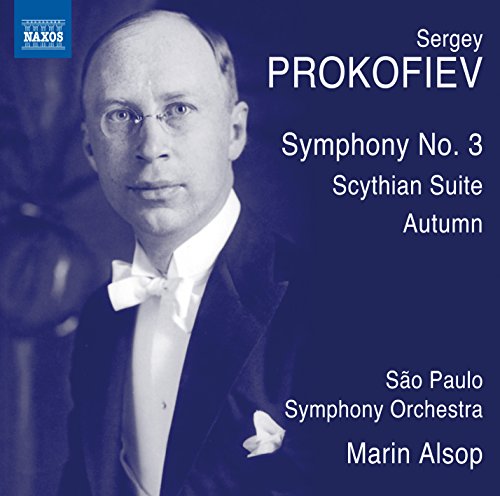 Blue-tinted album cover featuring a portrait of Sergey Prokofiev and white text.