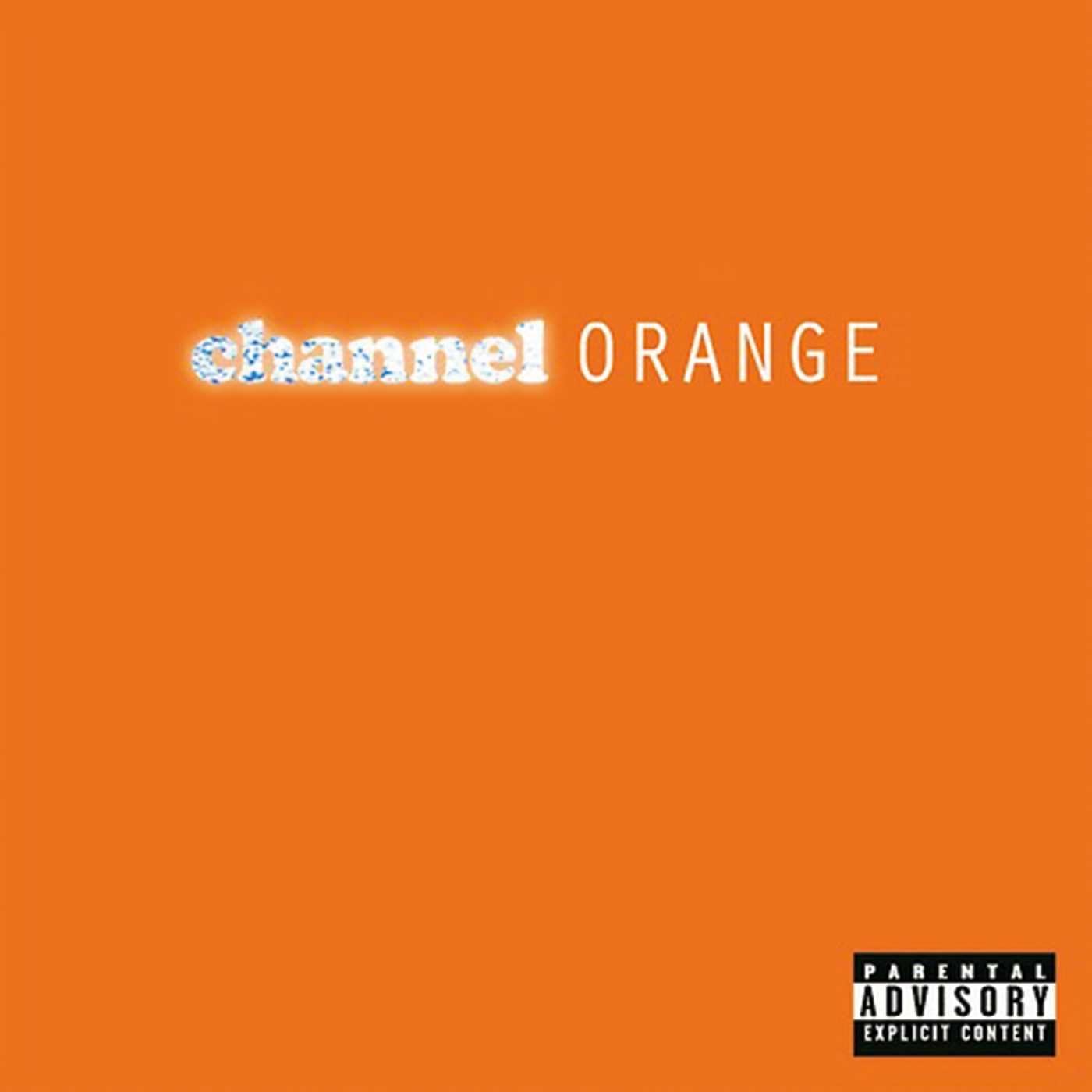 The image is an orange album cover with "channel ORANGE" text and a parental advisory logo.