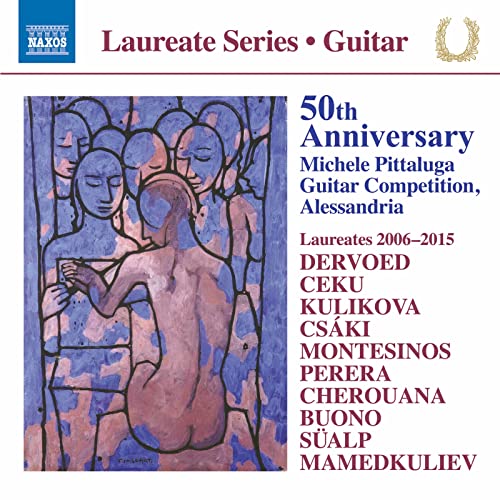 CD cover for "50th Anniversary: Pittaluga Guitar Competition, Laureates 2006-2015" with abstract art.