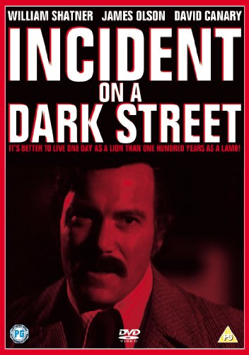DVD cover for Incident on a Dark Street featuring William Shatner in red lighting.