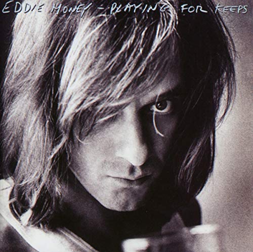 Eddie Money album cover, close-up portrait of a man with long hair.