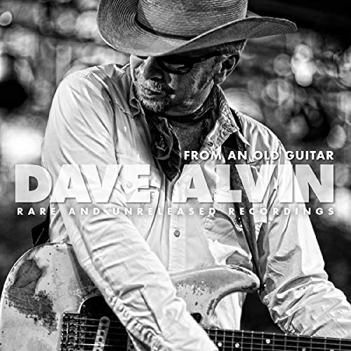Black and white CD cover featuring Dave Alvin with a guitar.
