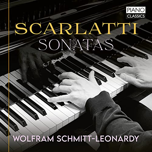 CD cover for Scarlatti sonatas, featuring hands on piano keys.