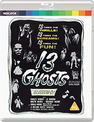 Blu-ray cover for "13 Ghosts" featuring ghostly figures in green and black.