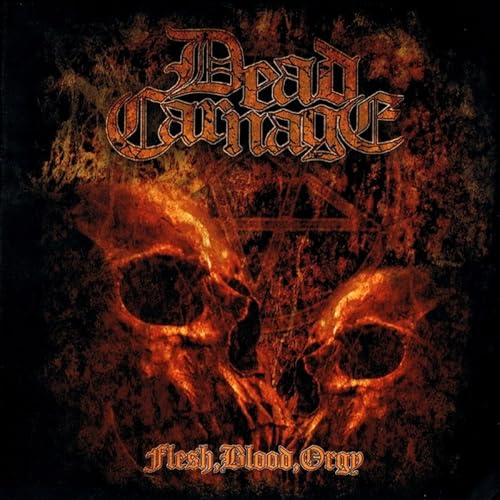 CD cover with fiery skull, band name “Dead Carnage”, and title text.