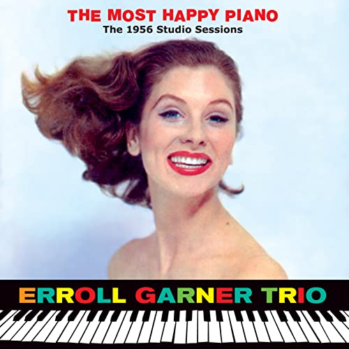 CD cover featuring a smiling woman with curly hair and piano keys.