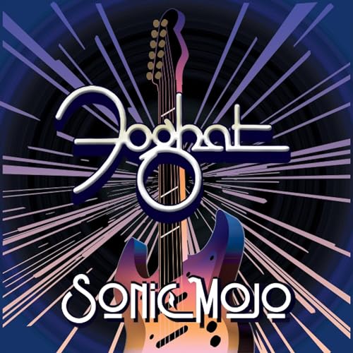 Foghat’s “Sonic Mojo” album cover featuring a purple electric guitar.