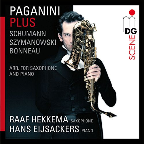 CD cover featuring a man in formal wear holding a saxophone.