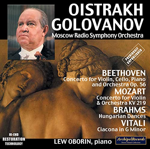 CD cover featuring violinist David Oistrakh and classical composers’ names.