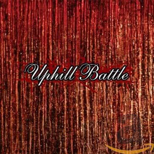CD cover for "Uphill Battle" with red textured background and logo.