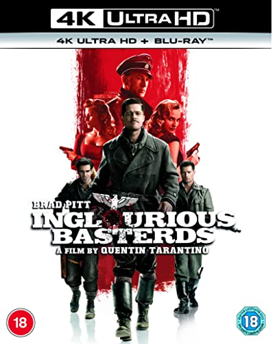 Inglourious Basterds" Blu-ray cover featuring soldiers and a red-toned image.