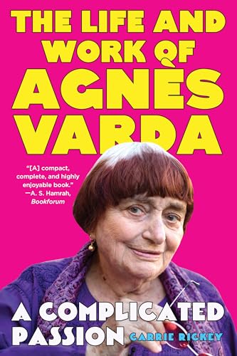 Book cover featuring portrait of filmmaker Agnes Varda, pink and yellow text.