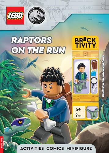 LEGO® Jurassic World™: Raptors on the Run Activity Book (with Kenji minifigure, baby raptor and accessories)
