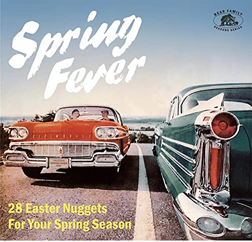 CD cover: orange vintage car on a road, blue sky, text "Spring Fever".