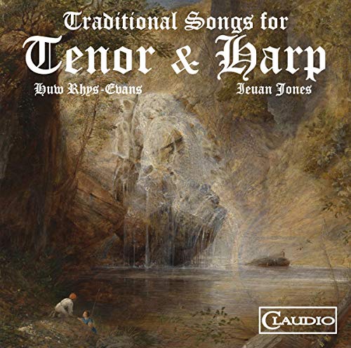 Blu-ray cover for “Traditional Songs for Tenor & Harp” with a waterfall scene.