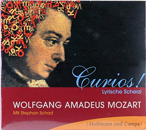 CD cover featuring a portrait of Mozart with text and abstract letters.
