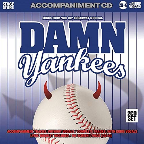 “Damn Yankees” 2CD set cover featuring a devilish baseball and blue text.
